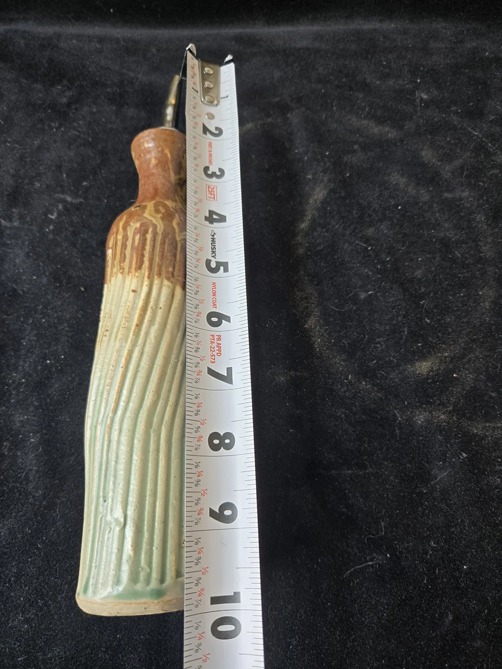 Handmade Ceramic Oil Pourer - Brown and Light Green
